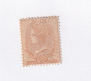 MALTA SG 6 Sct # 3b VF-MVLH 1/2p CAT VALUE $450