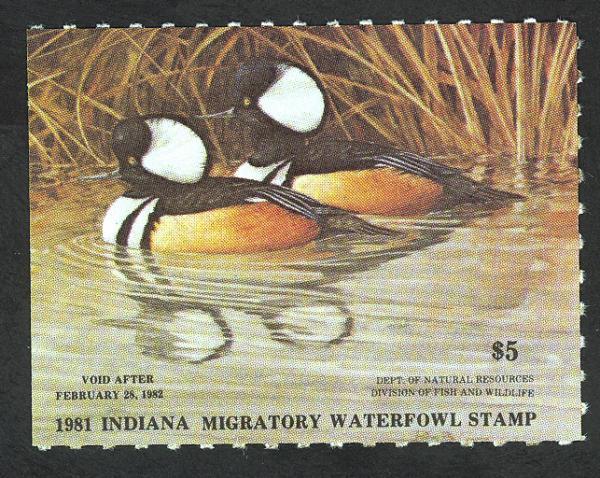 #6, Indiana State Duck stamp, SCV $8