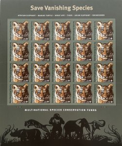 Scott B4 SAVE VANISHING SPECIES Pane of 20 US Semi-Postal FC Stamps MNH 2011