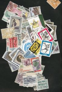 Peru  Packet of 200 different mostly used stamps 