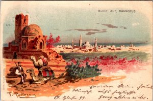 1900 Wurtt Germany Judaica Damascus View PPC Postcard Cover to Basel Switzerland