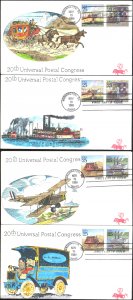 #2434-37 Traditional Mail B Line FDC Set