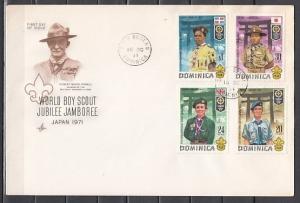 Dominica, Scott cat. 324-327. Scout Jamboree issue. First day cover.