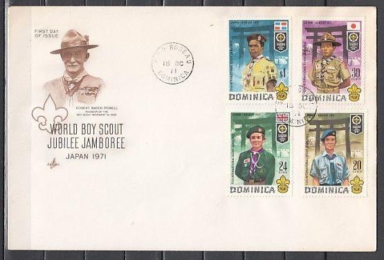 Dominica, Scott cat. 324-327. Scout Jamboree issue. First day cover.