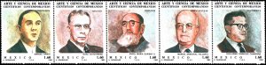 Mexico #1297a, Complete Set, Strip of 5, 1982, Never Hinged