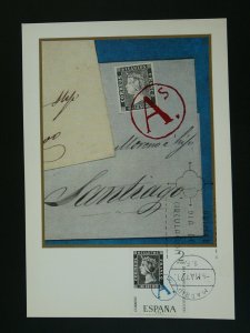 stamp on stamp postal history maximum card Spain 85225