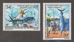 EDSROOM-16260 New Caledonia C162-3 MNH 1980 Complete Sport Fishing