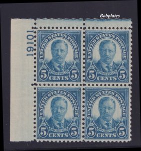 BOBPLATES US #637 T Roosevelt Upper Left Plate Block 19101 F-VF MNH SCV= $17.5