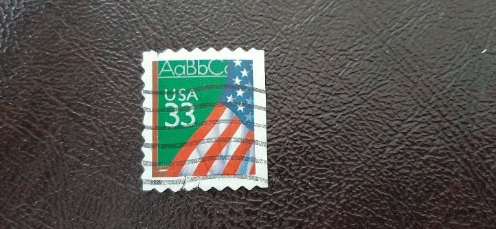 US Scott # 3283; 33c used Flag and Chalkboard from 1999; off paper; VF centering