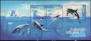 Australian Antarctic Territory #L94-L97a, Complete Set(5), 1995, Whales, Mari...