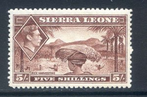 Sierra Leone 5/- Red Brown SG198 Mounted Mint