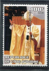 Ivory Coast 2003 POPE JOHN PAUL II Holiness 1 value Perforated Mint (NH)