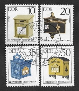 SE)1985 DDR, HISTORICAL MAILBOXES OVER THE YEARS, 4 CTO STAMPS