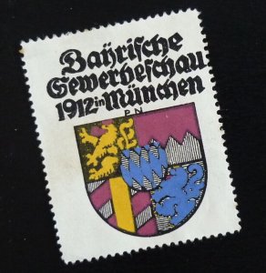 Poster Stamp Cinderella Vignette - US Austria Germany Munich Coat of Arms O94 