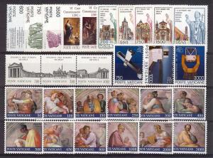 1991 Vatican City - Sc# 870-897 - Complete year set - MNH