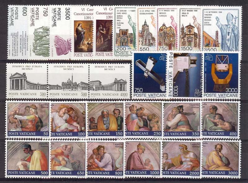 1991 Vatican City - Sc# 870-897 - Complete year set - MNH