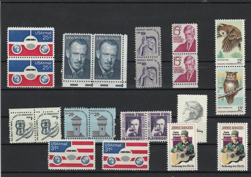 United States America Mint Never Hinged Stamps some Pairs ref 22169