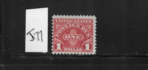 US #J77 1930 POSTAGE DUES $1 (CARMINE) MINT NEVER HINGED