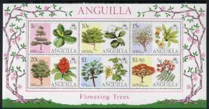 ANGUILLA - 1976 - Flowery Trees - Perf 6v Sheet - Mint Never Hinged