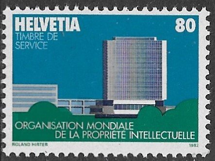 SWITZERLAND 1982 80c World Intellectual Property Org Official Sc 11O2 MNH