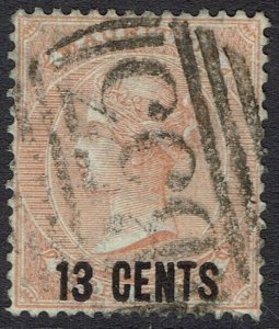 MAURITIUS 1878 QV 13 CENTS ON 3D USED