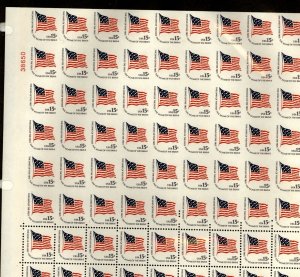 US Scott  1597 Flag Misperf/Imperf Sheet of 100 OG Mint NH  