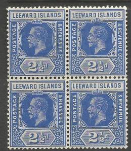 Leeward Islands SG 50 Block of 4 MOG (7clg)