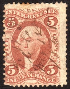 1870, US 5c, Revenue, Used, Sc R27c