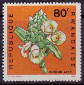 Rwanda, 1968, Native Flower, Costus afer, 80c, pused**