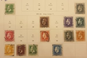 New Zealand Selection Of Used Postage Stamps On Album Page 1915-18