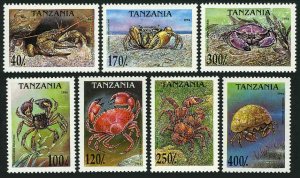 Tanzania 1295-1301,1302,hinged.Michel 1923-1929, 1930 Bl.269. Crabs 1994.