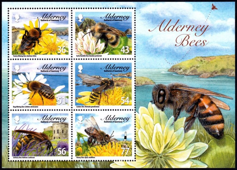 Alderney 2009 MNH Stamps Souvenir Sheet Scott 343a Insects Bees