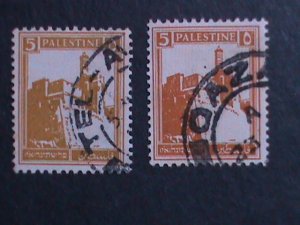 ​PALESTINE-1927- SC#67 ERROR?-COLOR DIFFERENT- CITADEL AT JERUSALEM USED VF