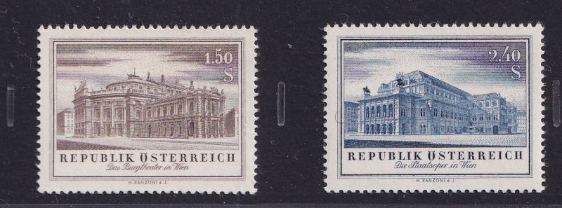 Austria  #606-607  MNH  1955  theatre and opera house