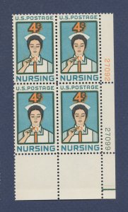 USA - Scott 1190 - MNH - LR plate block -  Rare #27099-27092 - Nursing - 1961