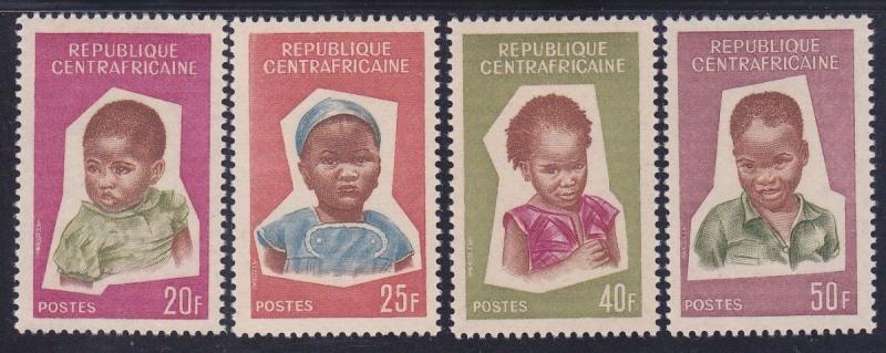 Central African Republic 35-38 MNH 1964 Heads of Children Full Set VF