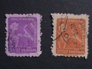 ​CUBA-1955  67 YEARS OLD-ROSES AND WATERING CAN USED VF WE SHIP TO WORLDWIDE