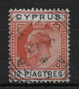 CYPRUS SG57 1903 12pi CHESTNUT & BLACK USED