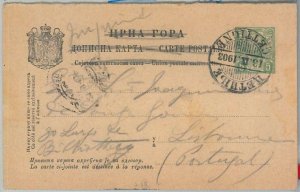 66034-MONTENEGRO-Postal History-STATIONERY CARD to PORTUGAL 1903 