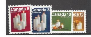 Canada, 606p-09p, Christmas 1972 Tagged Singles, MNH