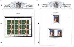 British Colonies Stamp Collection on 41 Album Pages, 1980 Queen Birthday MNH