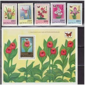 Mongolia - Butterflies/Orchids 9 Stamps & 2 S/S 2269-79