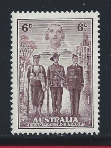 1940 AUSTRALIA, #139 Australian Troops 6dp. brown MLH/*