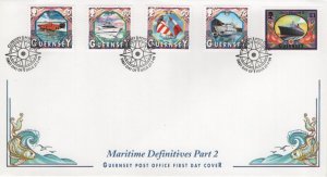 Guernsey 1998-2000 FDC Sc 649, 652, 656, 658, 660 Boats Maritime Definitives