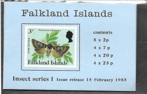 FALKLAND ISL. Sc 388/401 NH issue of 1984 - BOOKLET - INSECTS