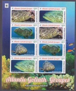 2016 Antigua and Barbuda 5389-5392strip WWF - Marine fauna 24,00 €