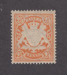 Bavaria Sc 66a MNH. 1890 25pf orange Coat of Arms, F-VF