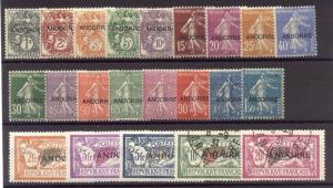 FR. ANDORRA #1-22 Mint / Used - 1931 Overprint Set