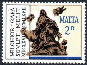 1967 Malta Sg 385 2d 'Blue Colour Shift' Unmounted Mint 