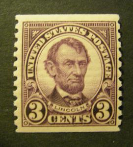 Scott 600, 3 cent Lincoln, MNH Single, Beauty